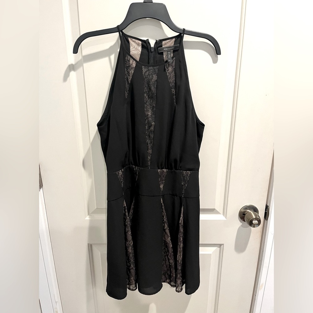 Black BCBGMaxAzria lace dress in size 4